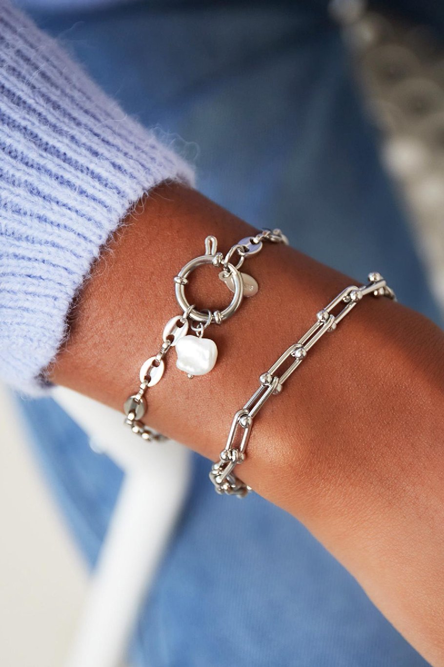 Bracelet chaîne à maillons Couleur or Acier inoxydable Image2